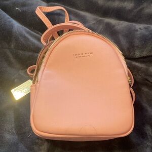 FOREVER YOUNG pink mini soft touch backpack